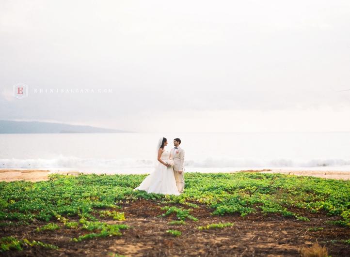 Destination Wedding in Maui Hawaii at Gannon's Restaurant Molokini Lookout with Film Photography