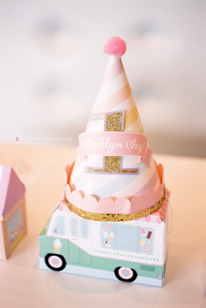 Sweet Shoppe Themed first birthday party ice cream film photography